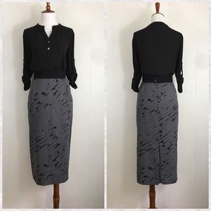 Vintage 80’s Escada Wool Straight Midi Skirt